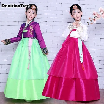 2021 nové hanbok kórejské oblečenie tradičné šaty pre deti mš výkon deti oblečenie baby girl deti deň asi Obrázok 2