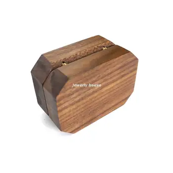 Rustikálny snubný Prsteň Box Držiteľ Drevené Svadobné Návrh Zapojenia Výročie LXAE Obrázok 2