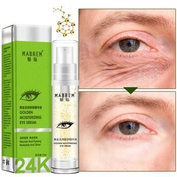 24k Golden Eye Serum Hydratačné Anti-Wrinkle Anti-Age Kyselina Hyaluronová Odstraňovač Tmavé Kruhy Proti Opuchy A Tašky Obrázok 2
