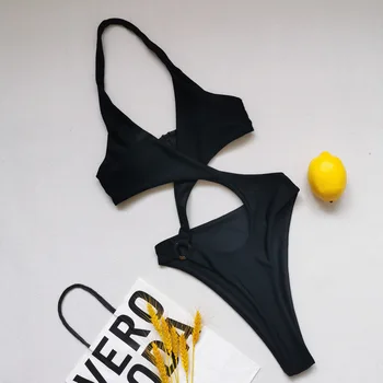 2022 Duté Sa jednodielne Plavky Pre Ženy, Plus Veľkosti Plaviek, Monokiny Trikini Čierne plavky s uväzovaním za Plávanie Oblek Brazílsky S-2XL Obrázok 2