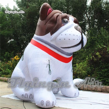 Prispôsobený Reklamné Nafukovacie Pes sa Modeli Balón 3m/4m Výška Roztomilý Šteňa Replika Vzduch Vháňaný Bulldog Pre Vonkajšie Udalosti Obrázok 2