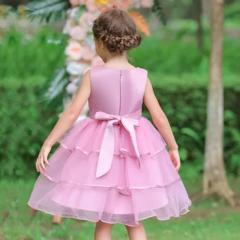 Princezná, Baby, Deti, Dievčatá, Elegantný Kvetinové Výšivky Strany Tutu Šaty Deti Vrstvený Svadobný Večer Dievča Oblečenie 2 8 10 Rokov Obrázok 2