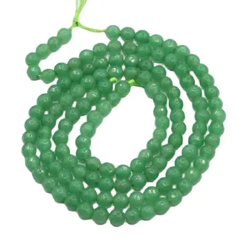 5 Prameňov Zelená Aventurine Jade Kolo Tvárou Korálikov, drahých kameňov, Perly 15