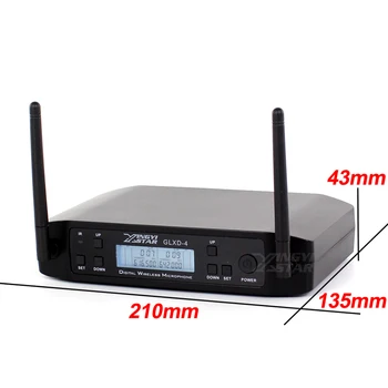 GLXD10 GLXD4 600-650Mhz UHF Bezdrôtový Mikrofón Profesionálne Karaoke Systém 2 Headset Headworn Mic 2 Kanálový Bezdrôtový Prijímač Obrázok 2