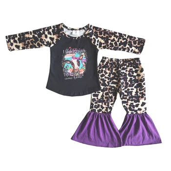Nový Príchod Dlhý Rukáv Cartoon Oblečenie Baby Dievčatá Módne Leopard Tlač Hore A Šitie Beller Nohavice, Oblečenie Set Sa Na Jeseň Obrázok 2