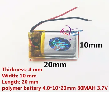 Polymér 401020 041020 80mah samospúšť rod Bluetooth headset 3D okuliare hračka lítiové batérie, továreň na priamy predaj Obrázok 2