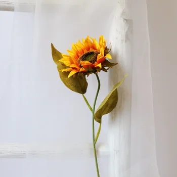 10 Ks Jednu Pobočku Malé Slnečnice Umelé Kvety, Domáce Dekorácie, Záhradný Plot DIY Kvetinové Steny Svadobné Pozadí Obrázok 2
