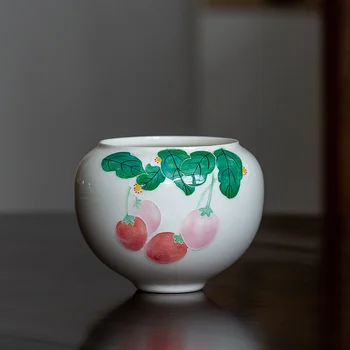 Boutique Underglaze Farby, Ručne Maľované Jahoda Keramiky Jianshui Ručné Domácnosti Čaj Odpadky Môže Čajový Obrad Príslušenstvo Obrázok 2