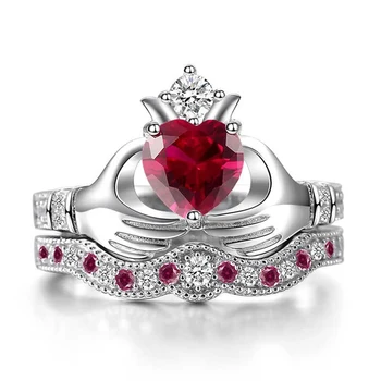 Nové Trendy Ružové Zirkón Kamenný Kruh, Šperky Nádherné Svadobné Kapely Vlastný Prst Prsteň Obrázok 2