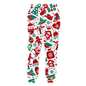 Ženy Vianočné Nové Tepláky 3D Tlač Bežné Vianočný Darček Športové Nohavice Všetkých ročných Obdobiach Priedušná Quick-dry Jogging Nohavice Nadrozmerná urob si sám Obrázok 2