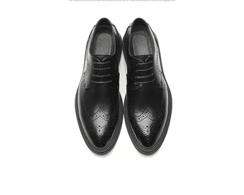 Klasická móda mužov patent kožené čierne topánky pointy office priedušné topánky pre mužov čipky krokodíla elegantné sapato masculino Obrázok 2