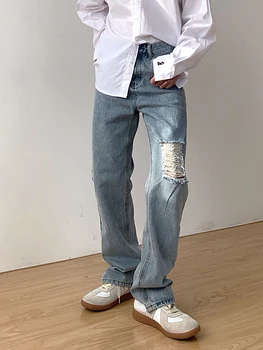Pánske Džínsy jednofarebné pánske Y2k Nohavice pánske Trend Svetlo -farebné Voľné Nohavice Street Oblečenie Mužov Neforemné Oblečenie Jeans Denim Obrázok 2