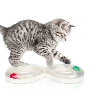 Nové pet mačka hračka 8-tvarované stopa gramofónu zábavné hrať mačiatka do misky dodávky Obrázok 2