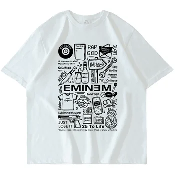 Rapper Eminem Slim Shady T-shirts 2022 Módne Vintage Grafické Tričko Muži Ženy Gotický Nadrozmerné Tee Tričko Hip Hop Streetwear Obrázok 2