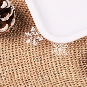 100ks/bal Tvorivé Snowflake tvar, Transparentná Nálepka Cookie Balení Taška s Tesniacim Snehu Nálepky Strany Toast Chlieb Taška Obrázok 2