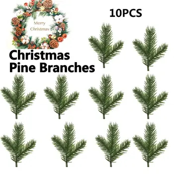 10Pcs Vianočné Ozdoby Borovica Listy Dekoratívny Kvet pre Scrapbooking Domáce Dekorácie Doplnky, Svadobné, Umelé Rastliny Obrázok 2
