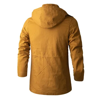 2022 nové jeseň cargo bunda pánske nosenie v dlhodobom módnej značky Európskych a Amerických mužov kabát s kapucňou zákopy srsti Obrázok 2