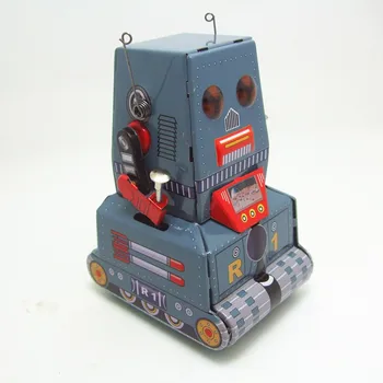 [Zábavné] Klasická kolekcia Retro Hodinky Vietor až Kovové Chôdza Tin Nádrž mesiac sonda robot vyvolať Mechanické hračky deti darček Obrázok 2