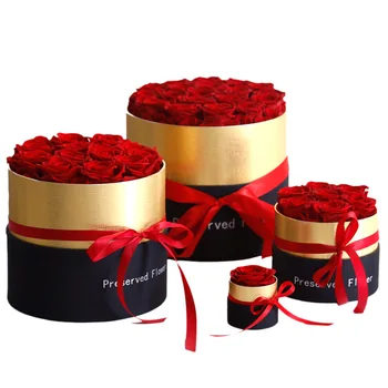 4-6TYP Konzervované Večný Ruže s Box Nový Rok Vianočné, valentínske Darčeky Navždy Večný Rose Svadobné Dekorácie Obrázok 2