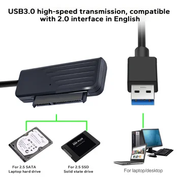 SATA Na USB 3.0 Adapter SATA Typu C Kábel Podporu 2.5 Palcový Externý HDD SSD Pevný Disk Počítača na Konektor SATA Kábel Adaptéra Obrázok 2