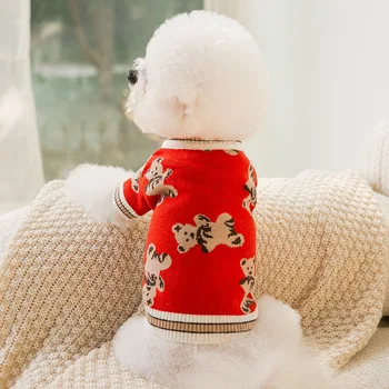 sveter módne Cardigan kabát Roztomilý vzor šteňa oblečenie malý pes tričko Chihuahua Yorkshire Mikina Obrázok 2