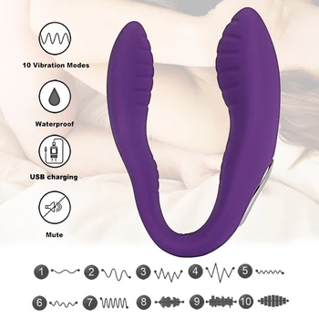 Diaľkové Ovládanie Dvojité Vibrátory Pre ženy Nositeľné U Shape Dildo Vibrátor G-Spot Stimulátor Klitorisu Dospelých, Sexuálne Hračky pre Ženy Obrázok 2