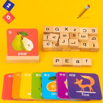 Pravopis Hry Montessori Vzdelávacích Hračiek pre 4-6 Rokov, Dievčatá, Chlapcov Deti Obrázok 2
