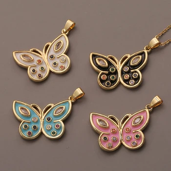 Trend Nové Lesklé kórejský Módne Luxusné Prívesok Motýľ Náhrdelník pre Ženy, Zlatá Farba Vyhlásenie Náhrdelník Šperky, Darčeky Obrázok 2