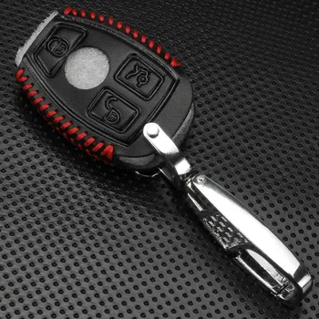 Jingyuqin 3 Tlačidlá Kožené kľúča Vozidla puzdro pre Mercedes Benz Auto Diaľkové Tlačidlo Podporu NEC A BGA 2000+ Rok Auto Príslušenstvo Obrázok 2