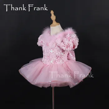Dievčatá Ružové Balerína Tutu Šaty Deti Luk Princezná Tanec Šaty Dospelých Krátky Rukáv Balet Kostýmy Pre Ženy Tanečné Oblečenie C615 Obrázok 2
