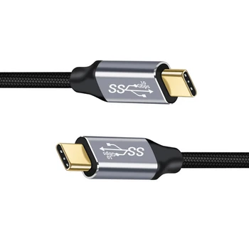 CY Xiwai USB 3.1 Typ-C, USB-C Samec na USB-C Muž 10Gbps 100W Dátový Kábel s E-marker pre Notebook a Telefón Obrázok 2