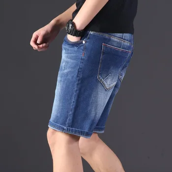 veľkosť pánske denim šortky nadrozmerné pánske elastické pás koleno dĺžke letné voľné šortky mužov plus veľkosť XL 9XL 8XL 7XL 6XL Obrázok 2