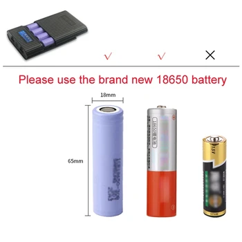 C1FB 18650 Batérie, Nabíjačky Dual USB Výstup, Anti-Reverse 18650 Batérie DIY Power Bank Box s LCD Displejom LED Svetlo na Čítanie Obrázok 2
