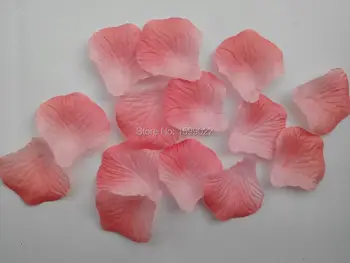 20packs 2000pcs Umelé Polyesterové Tkaniny, Hodváb, okvetné Lístky Ruže Kvet pre Svadobné Uličkou Dekorácie Coral Pink Obrázok 2