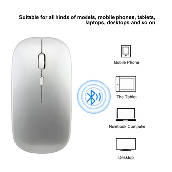 5.0 Bluetooth Myš Duálny Režim 2.4 G Wireless Mouse Nabíjateľná Tichý USB Optická Myš Pre Notebook Mac PC Tablet Mause Obrázok 2