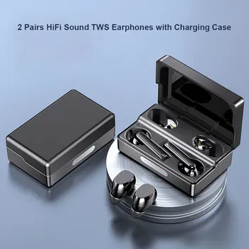 2 Páry HiFi Zvuk TWS Slúchadlá s Nabíjanie Prípade Bluetooth-kompatibilné Slúchadlá Počúvanie Hudby vo formáte AAC Dekódovanie Slúchadlá Obrázok 2