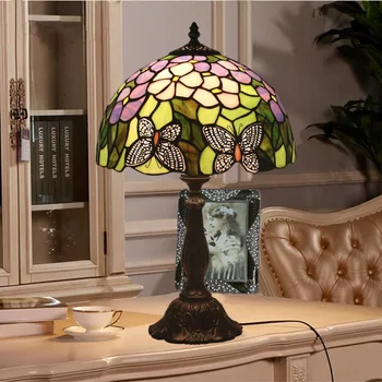Európskom Štýle Vintage Motýle, Stolové Lampy, Sklenený Stôl Svetlo pre Obývacia Izba, Spálňa, Nočné Štúdia Lampa na Čítanie Domáce Osvetlenie Obrázok 2