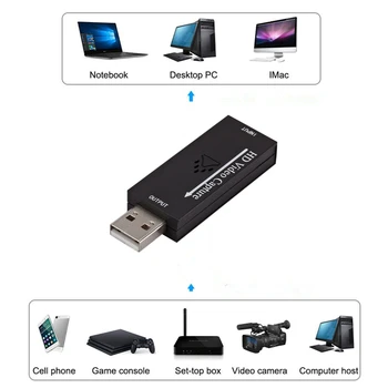 Grwibeou USB 2.0, Audio, Video Capture Kariet HDMI USB 1080P Záznam Cez Action Cam HD Živé Herné Výučby Video Konferencie Obrázok 2