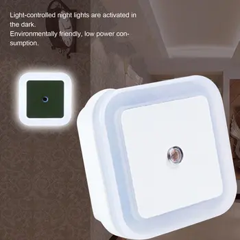 LED Nočné Svetlo Mini Svetelný Senzor Kontroly 110V 220V EÚ a USA Plug Energeticky Úsporné Indukčnej Lampy, Obývacia Izba, Spálňa Osvetlenie Obrázok 2